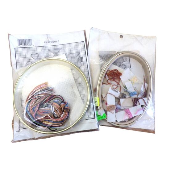 Dale Burdett Cross Stitch Kits (2) "Smile" & "Good Morning Sunshine" Vtg 1987 - Picture 4 of 4